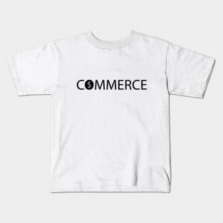 Commerce typographic logo design Kids T-Shirt